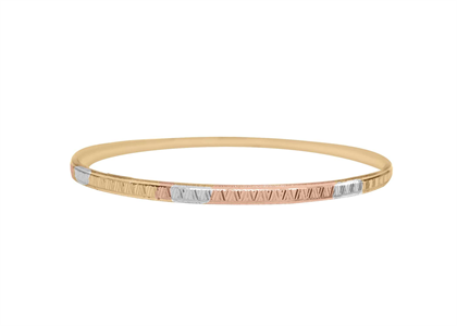 3 Tone Plated | Diamond Cut Bangles